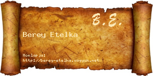 Berey Etelka névjegykártya